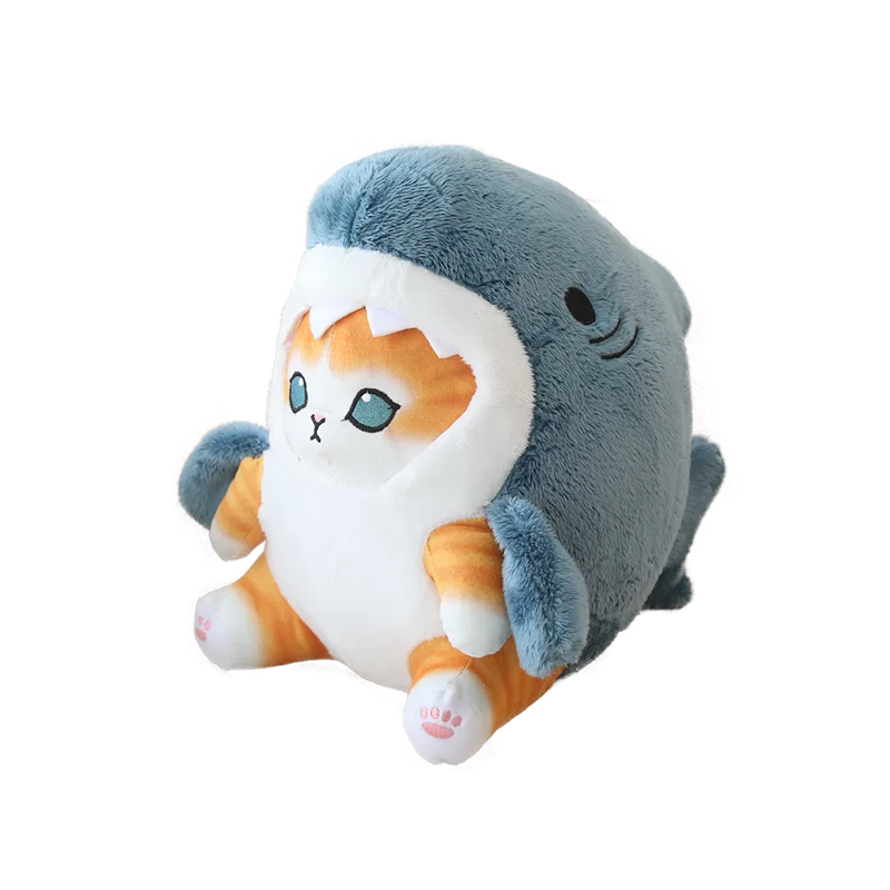 Cute Shark Cat Plush Creative Cosplay Sharks Doll Plush Stuffed Toy Kids Birthday Christmas Gift Room Home Decor 4 Pc Style
