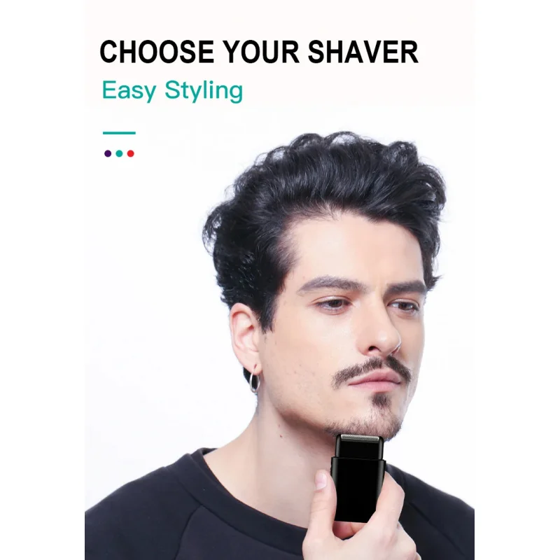 TOP New Electric Shaver Professional Beard Trimmer Razor Portable Mini Shaver Reciprocating Shaving Blade USB Charge for Men