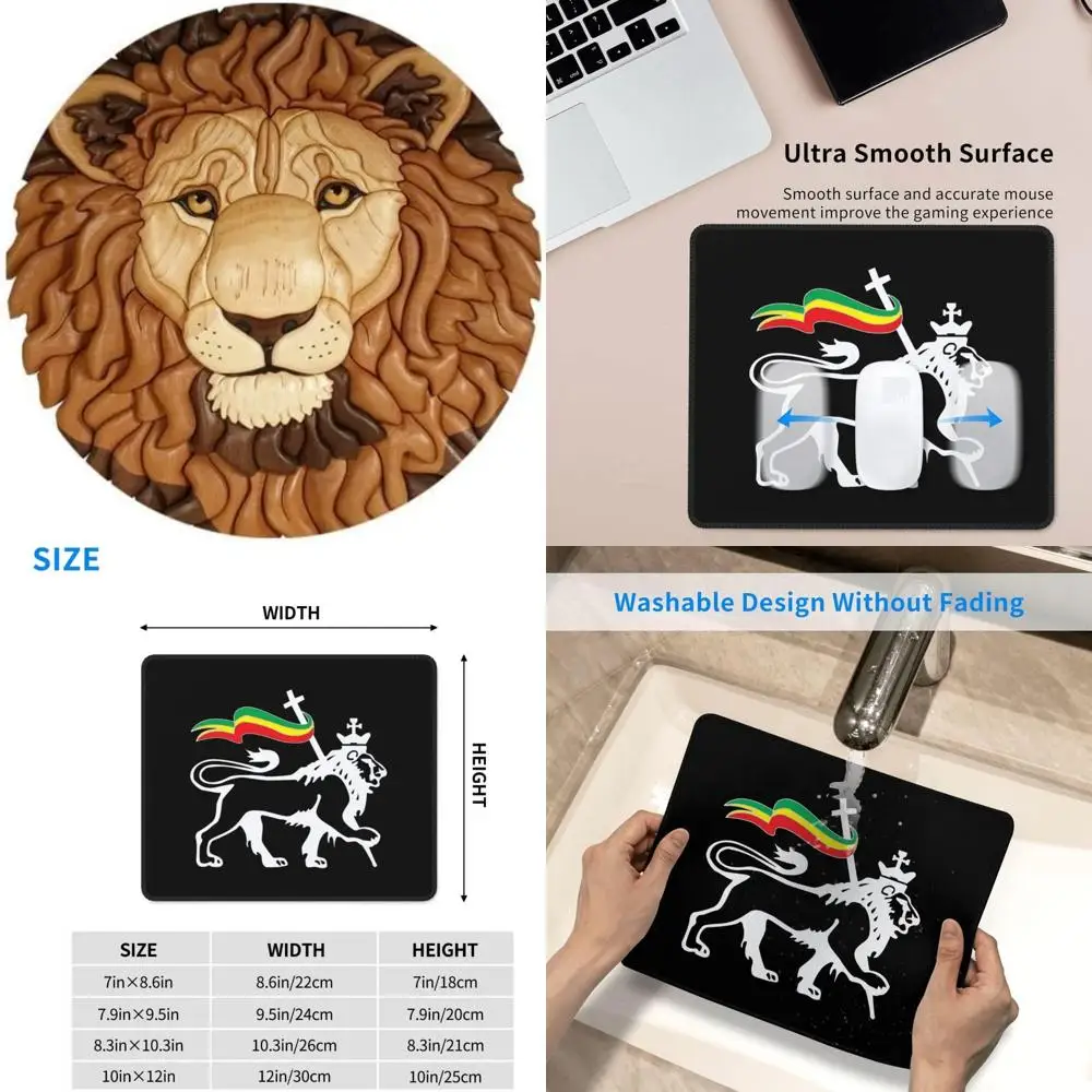 

Circular Rubber Mousepad with Brown Lion Face Painting Fashion Design, 20cm