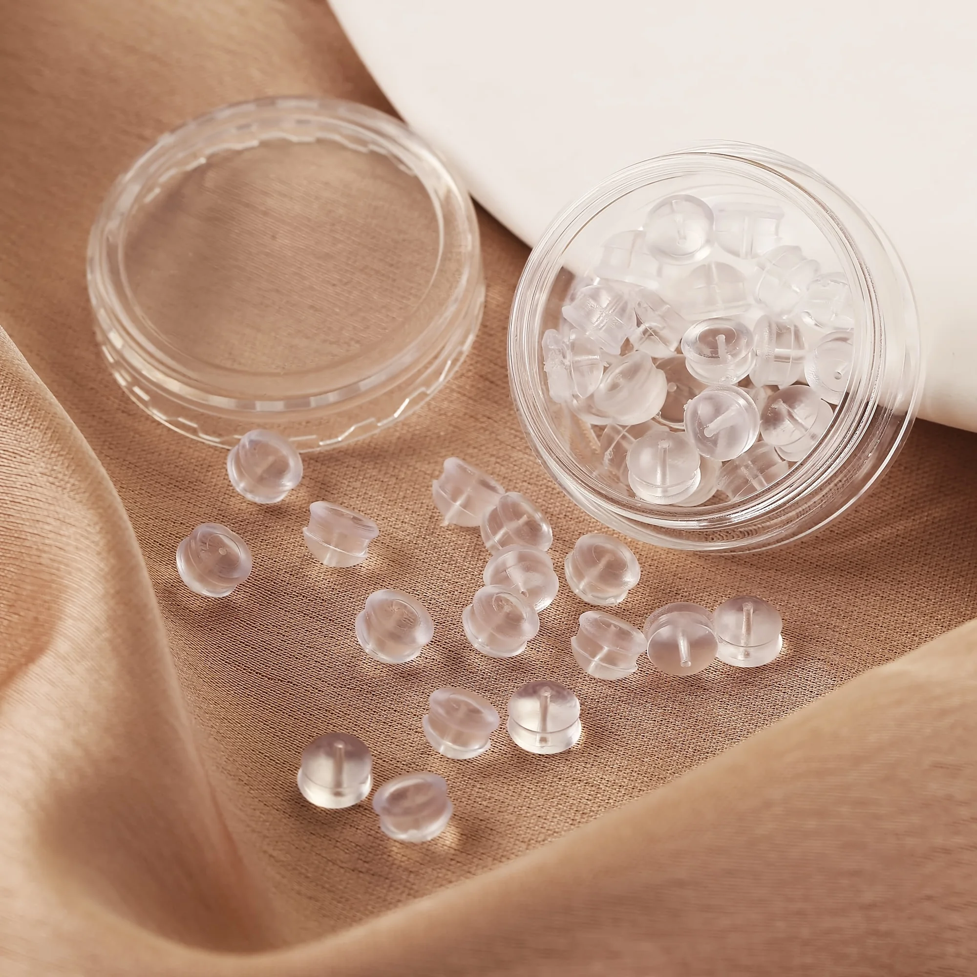 10/20/30/50pcs Rubber Earring Backs Soft Silicone Clear Earring Backings For Studs Earrings Backs Stopper Replacement For Women