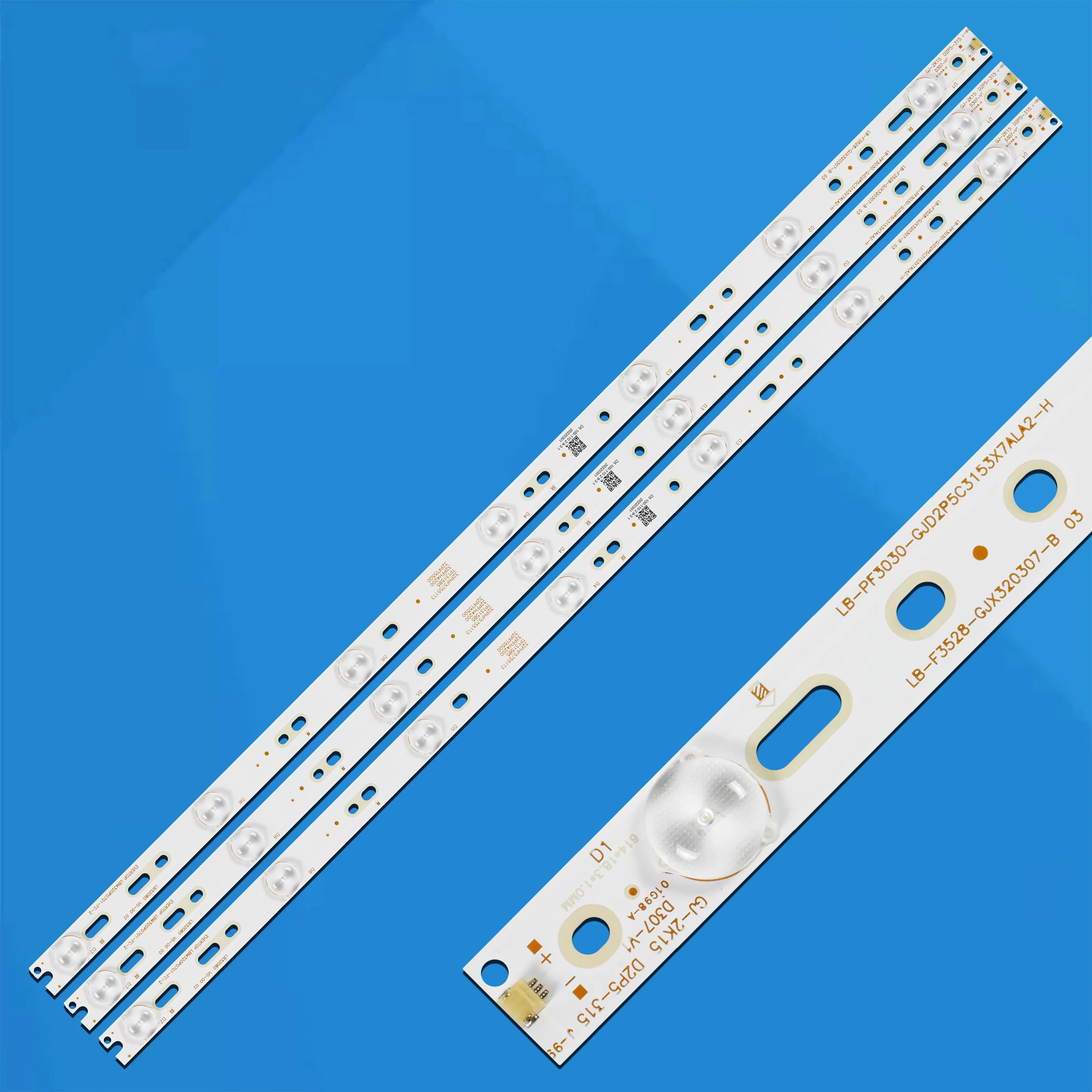 

Полосы светодиодной подсветки 3 В Bas 7 ламп LB-PF3030-GJD2P53153X7AHV2-D для 32PHT4101/60 32PHT41321/12 для 32LJ500V 32LH500