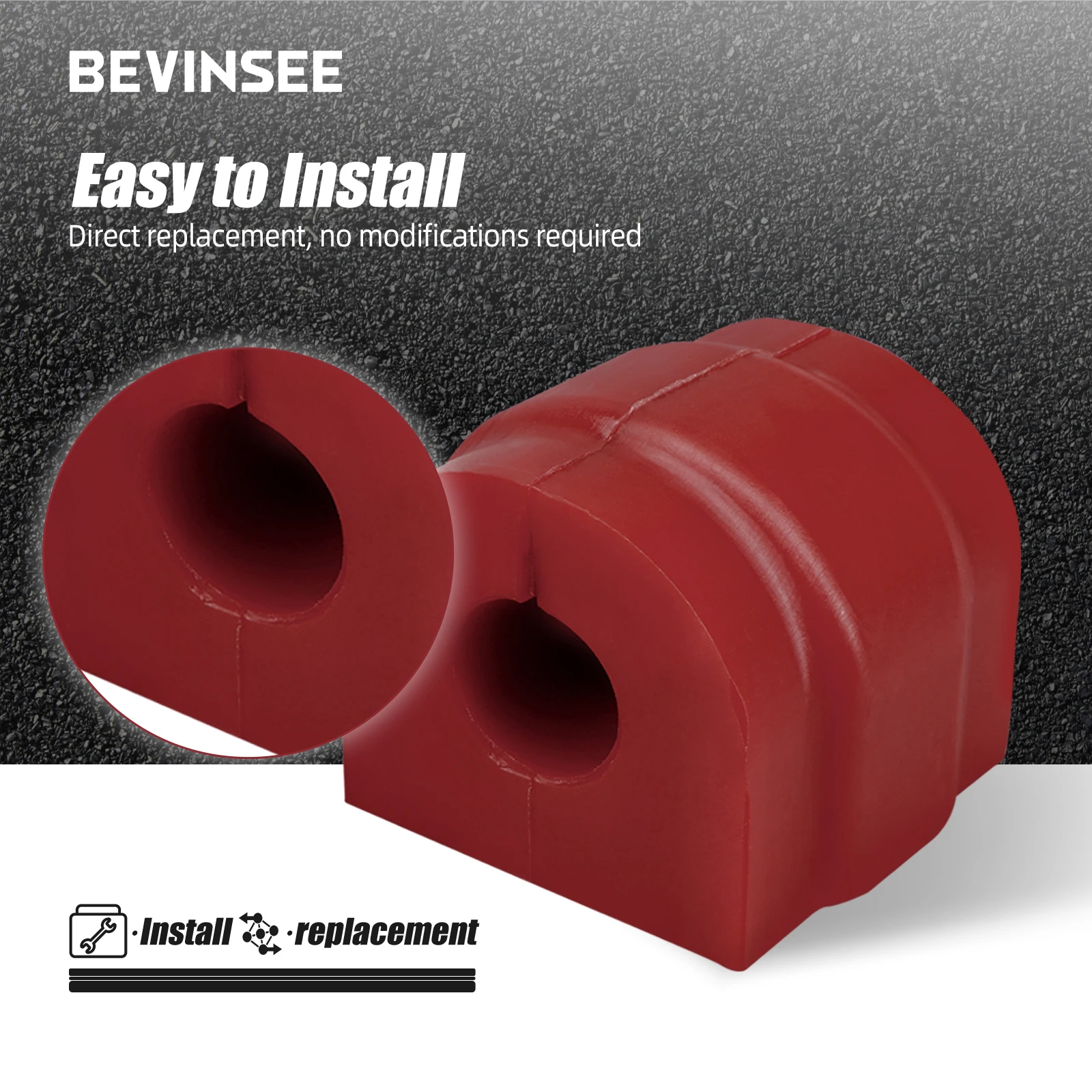 BEVINSEE Front Anti-Roll Sway Bar Polyurethane Bushing For BMW E46 1999-2006