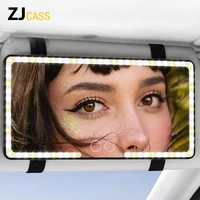 Espejo de maquillaje mejorado, 3 tipos de luces LED, luz de relleno fría y cálida, HD, ultrafino, para coche, espejo de tocador