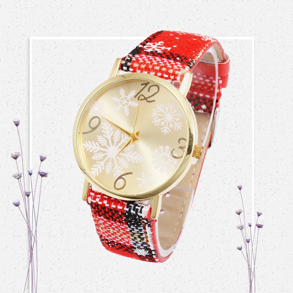

1Pcs Christmas Pendant Watch Strap Snowflake Design Quartz Women Watch Daily Casual Fashion Gift for Female Friends