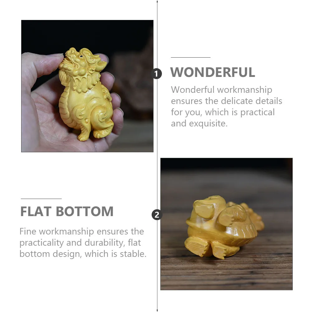 

Wooden Carved Beasts Small Desktop Decor For Home Office Tabletop Art Craft Wood Carving Handicraft Ornament