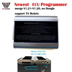 Programador ECU sin Dongle versión V1.21 + V1.20, herramienta FLASH ECU, compatible con 78 modelos, lectura y escritura, 2024