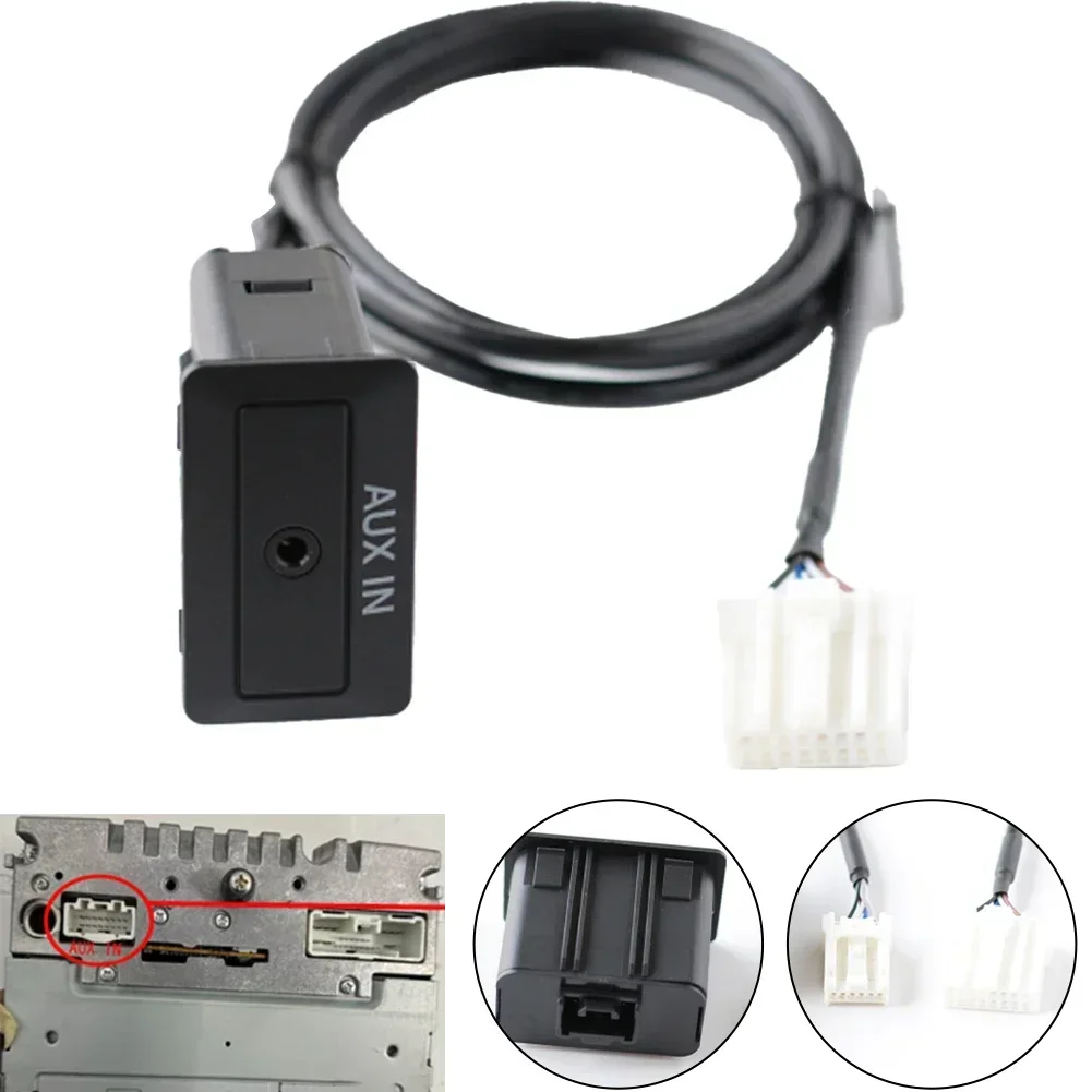 

AUX Audio Interface 16Pin Audio Cable Car Audio Upgrade Black Wear-resistant Design 150CM Cable Length ABS Material