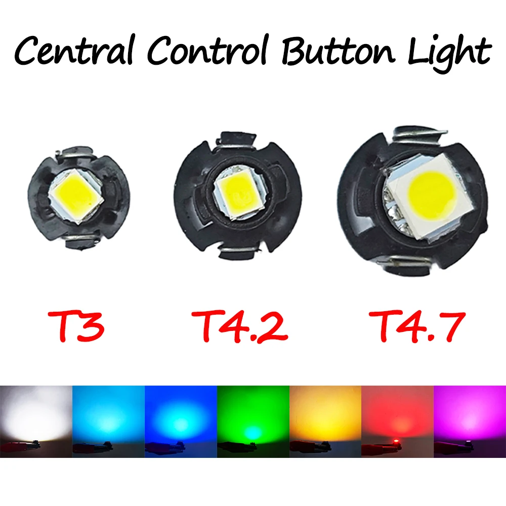 10Pcs T3 T4.2 T4.7 12V LED Super Bright Car Dashboard Light Air Conditioning Light Center Console Light Button Light