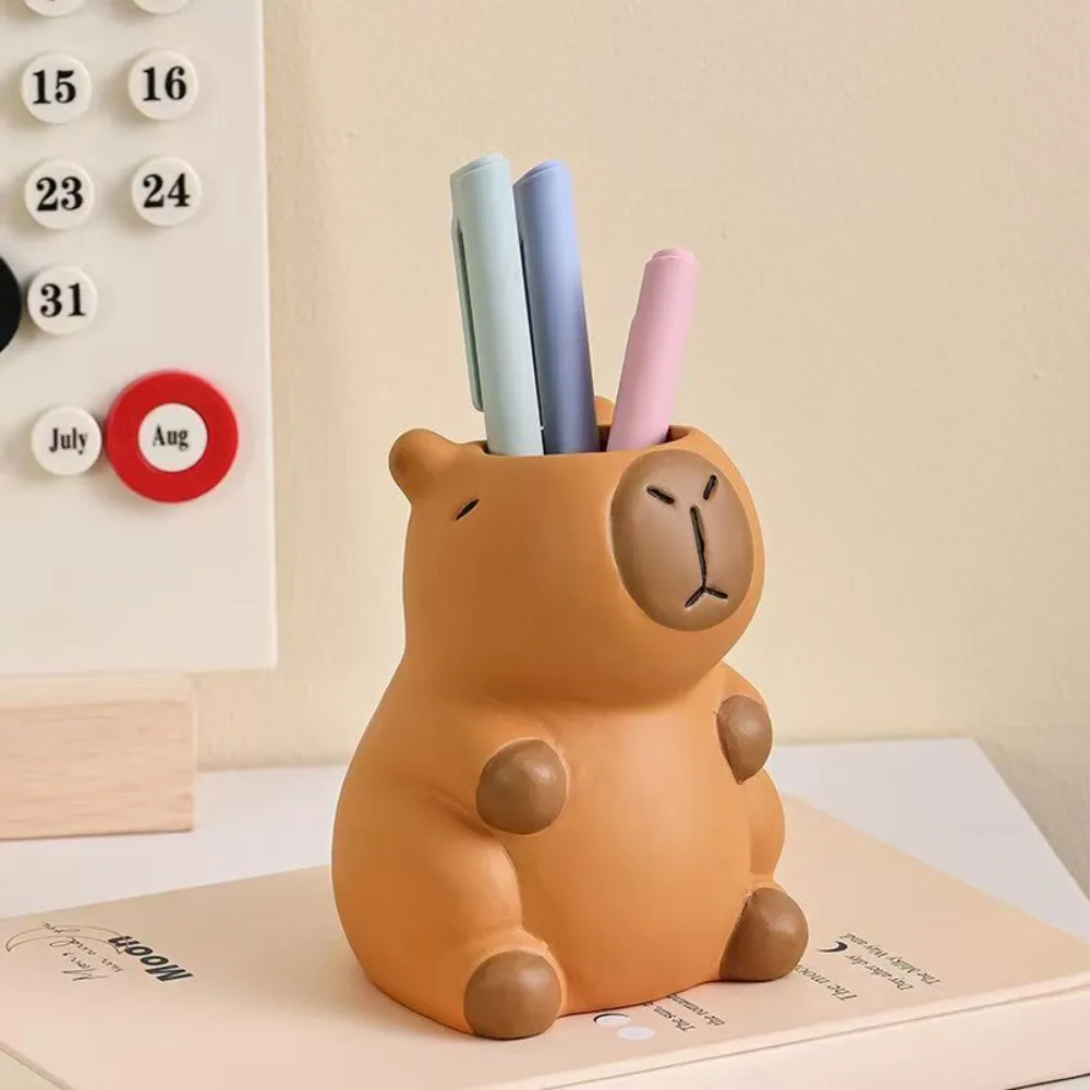 

Ornament Capybara Pen Holder Tabletop Storage Multi-functional Capybara Pencil Storage Box Cartoon Interesting