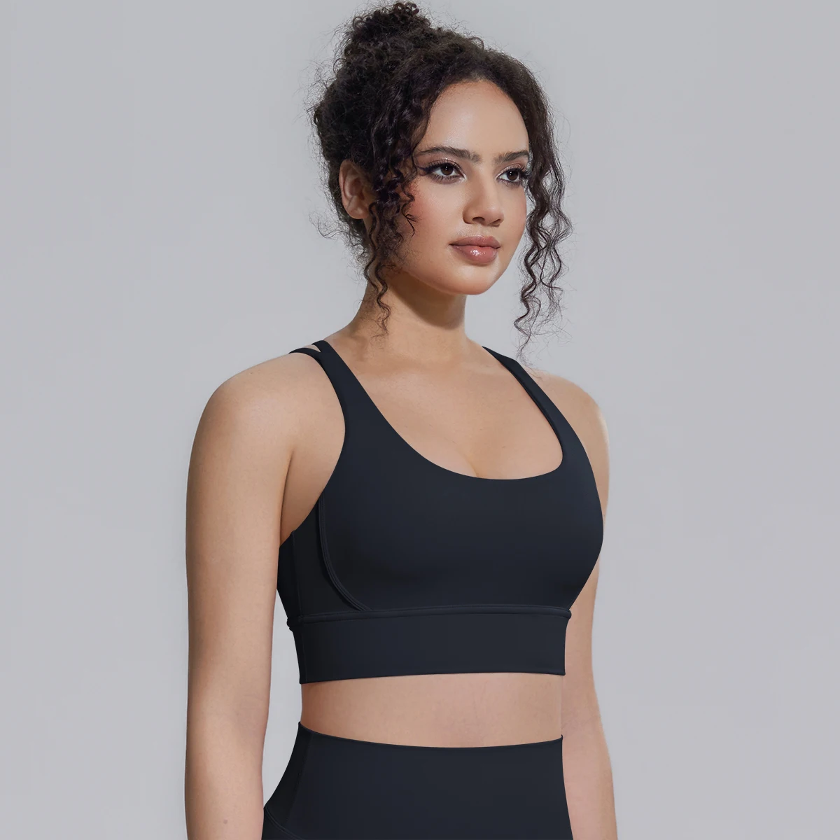 Damen Einfarbiger Schöner Rückenfreier Yoga-BH Yoga-Unterwäsche mit Brustpolster Sommer Fitness Sport Stoßfester Workout-Top Sexy BH – Detail 18
