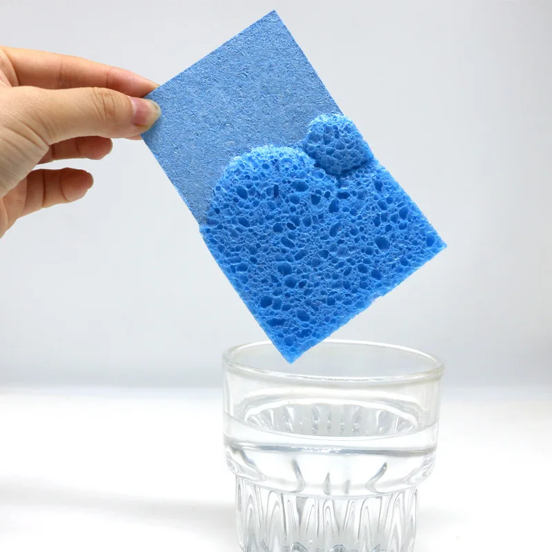 Compressed wood pulp Cotton Cleaning sponge blocks Magic wipe away stains natural wood pulp dish cloths kitchen cleaning supplie