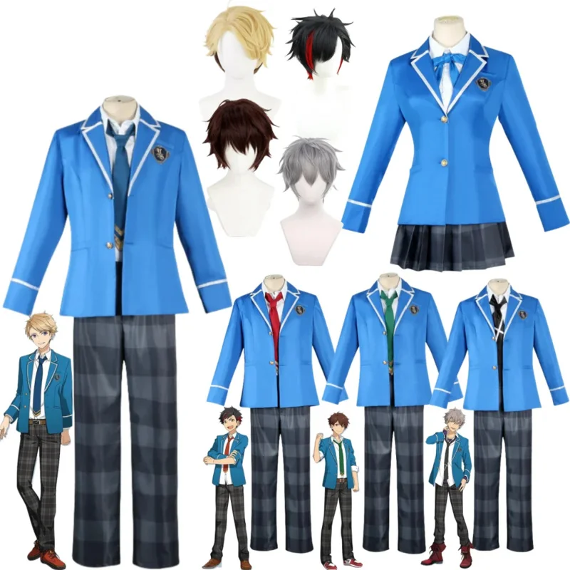 Peruka do cosplayu Ensemble Stars Narukami Arashi/Morisawa Chiaki/Nagumo Tetora/Ogami Koga, strój kostiumowy, mundurek szkolny jk