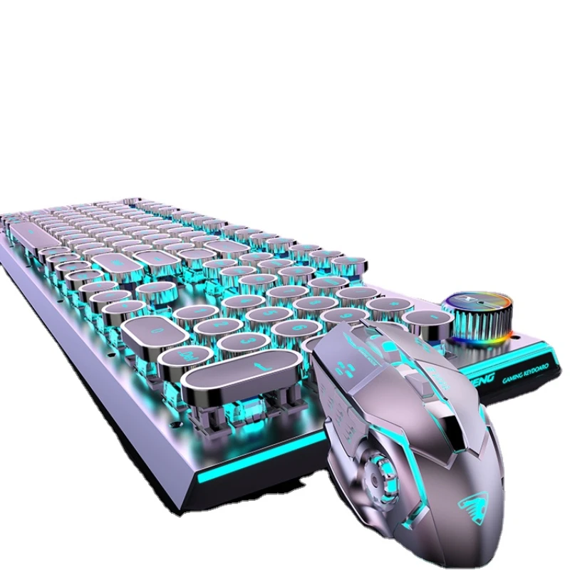 ZC Game Real Mechanical Keyboard Mouse Set for E-Sports Computer Key Mouse