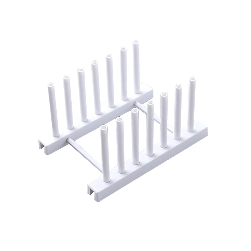 

Bowl Plate Rack White Space-Saving Dish Drying Rack For Kitchen Drain Off Pot Cover Holder Cover Lid Organizer