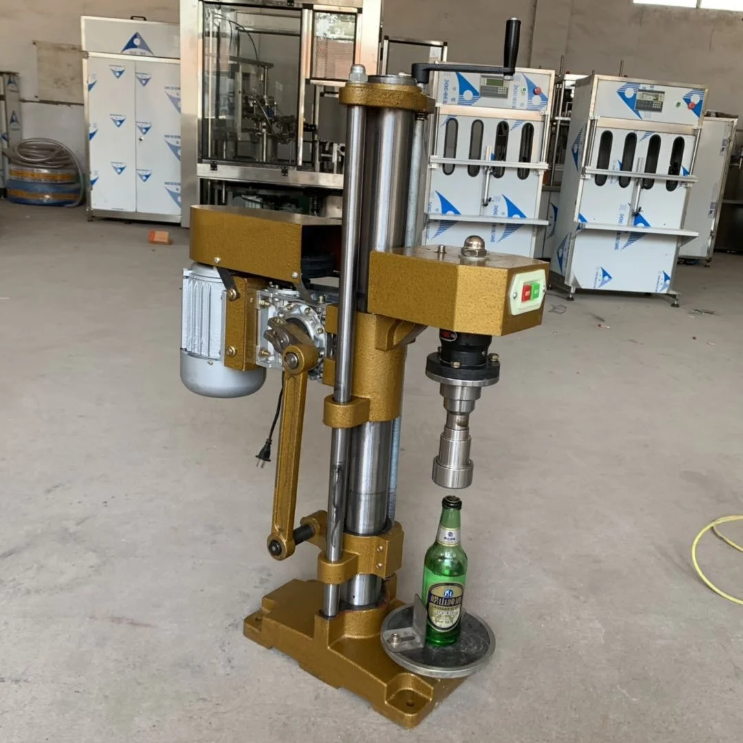 Semi-automatic handle glass beer bottle crown, lid gland sealing machine