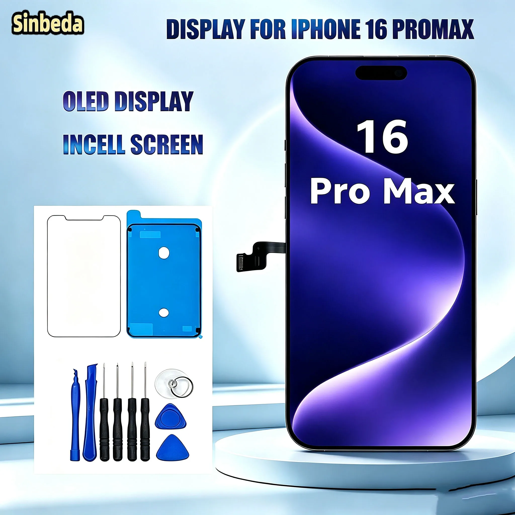 100% Tested Oled Incell Display For iPhone 16promax 16 promax Lcd Screen 3D Touch Replacement Pantalla With Repair Tool kit