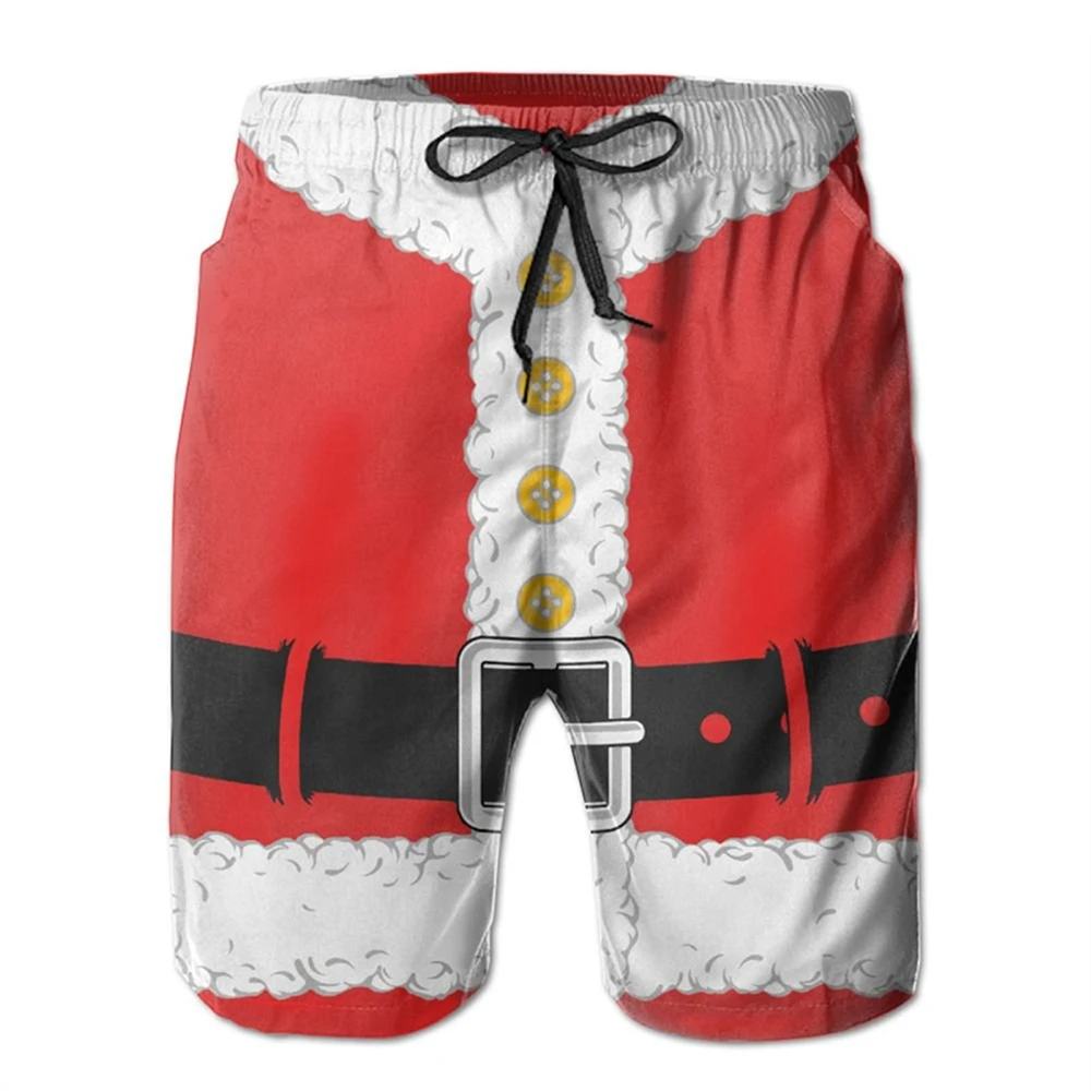 Merry Christmas Men Shorts 3D Santa Claus Print Funny Xmas Unisex Y2k Board Short Pants Summer Hawaii Swimsuit Surf Swim Trunks