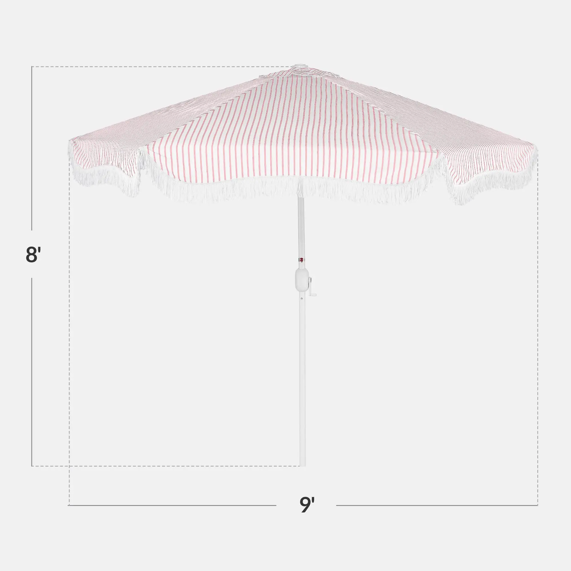 9ft Market Patio Umbrella – Outdoor Boho Tassel Sunshade for Table, Pool, Deck, Backyard – UPF50+, Easy , Heavy Duty
