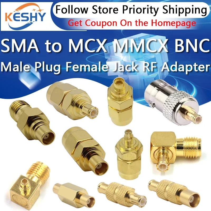 

SMA Connector to MCX MMCX BNC Male Plug Female Jack Straight Right Angle RF Adapter Converter SMA Connector Adapter MCX MMCX BNC