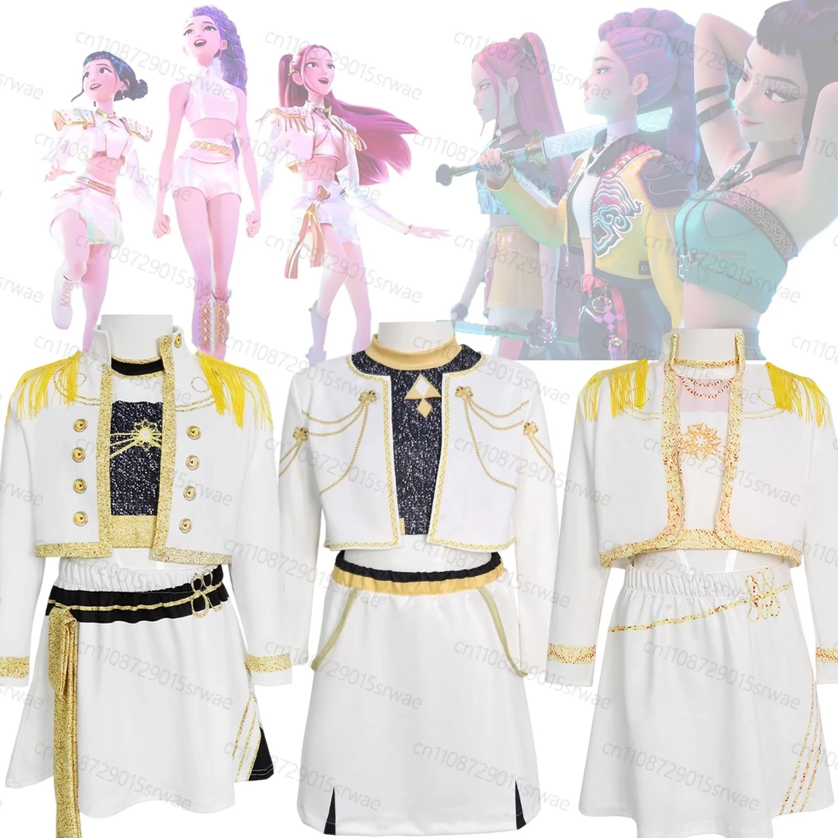 

Anime Cosplay K-Pop Demon Hunters Zoey Rumi Mira 3D Print Cosplay Suit Costume Kids Singer Performance Outfits