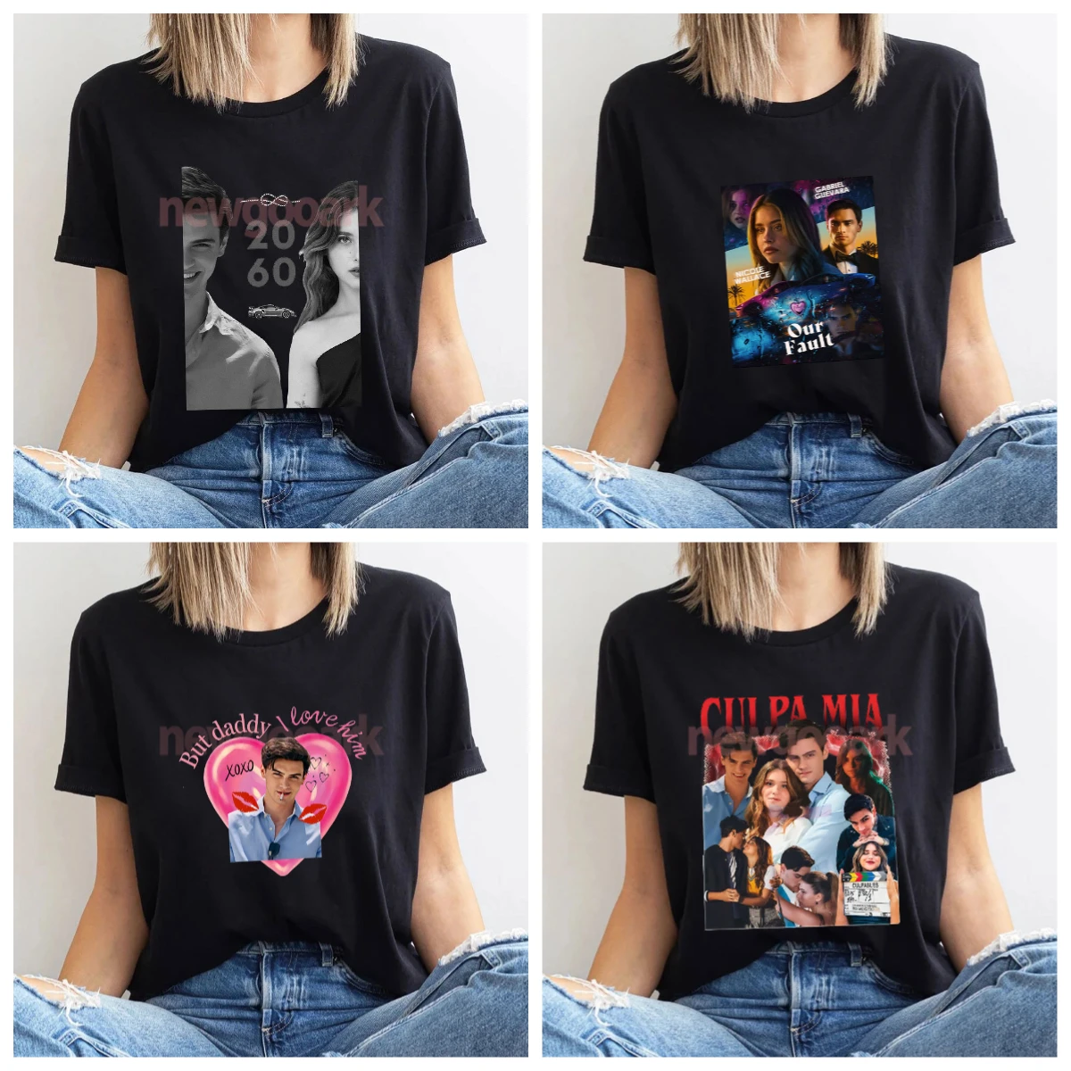 Camisetas gráficas vintage de la película My Fault, camiseta de algodón para hombre y mujer de Gabriel Guevara, película romántica de Noah Nick