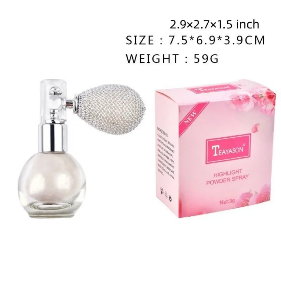 Poudre de pulvérisation de diamant à paillettes, poudre Fine nacrée modifiée, poudre de surbrillance du corps, parfum caméléon, maquillage de mariée