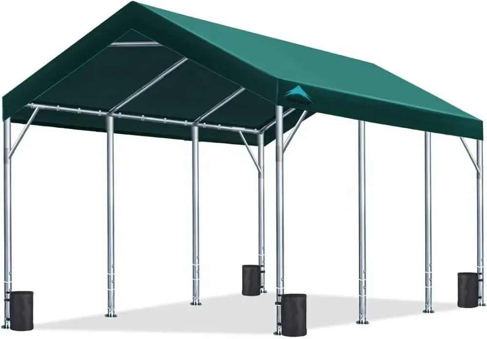 

ADVANCE OUTDOOR 12x20 ft Heavy Duty Carport Car Canopy Garage Boat Shelter Party Tent, Adjustable Peak Height from 9.5ft to 11ft