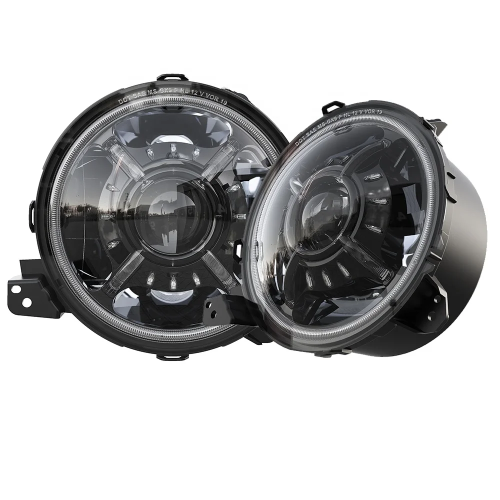 

JL headlights 9" Round Halo Led Headlight Black 12V 24V Sealed Beam 9 inch for Jeep