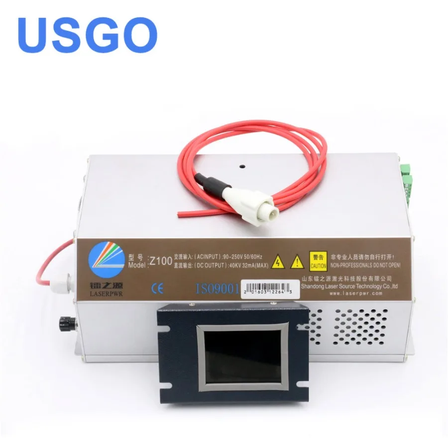 

USGO 100-120W CO2 Laser Power Supply Monitor AC90-250V EFR Tube for CO2 Laser Engraving Cutting Machine Z100 Z Series