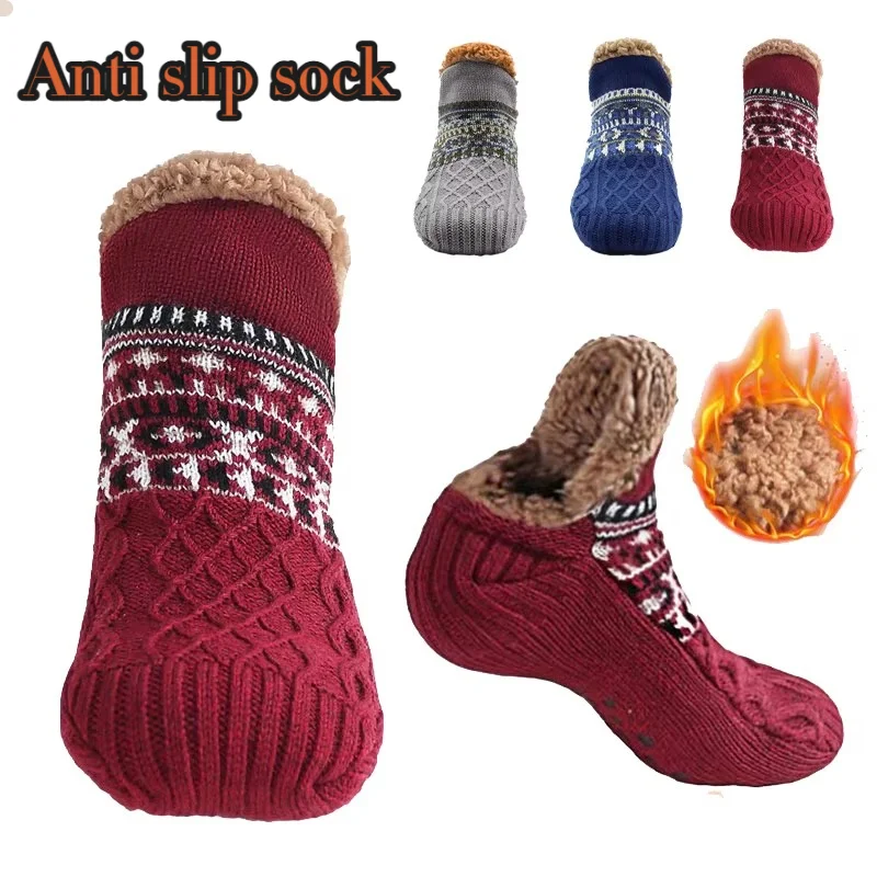 Thermal Slipper Floor Socks Winter Warm Snow Cotton Thickened Home Sleep Soft Non Slip Grip Fuzzy Sock Fluffy Christmas Gift