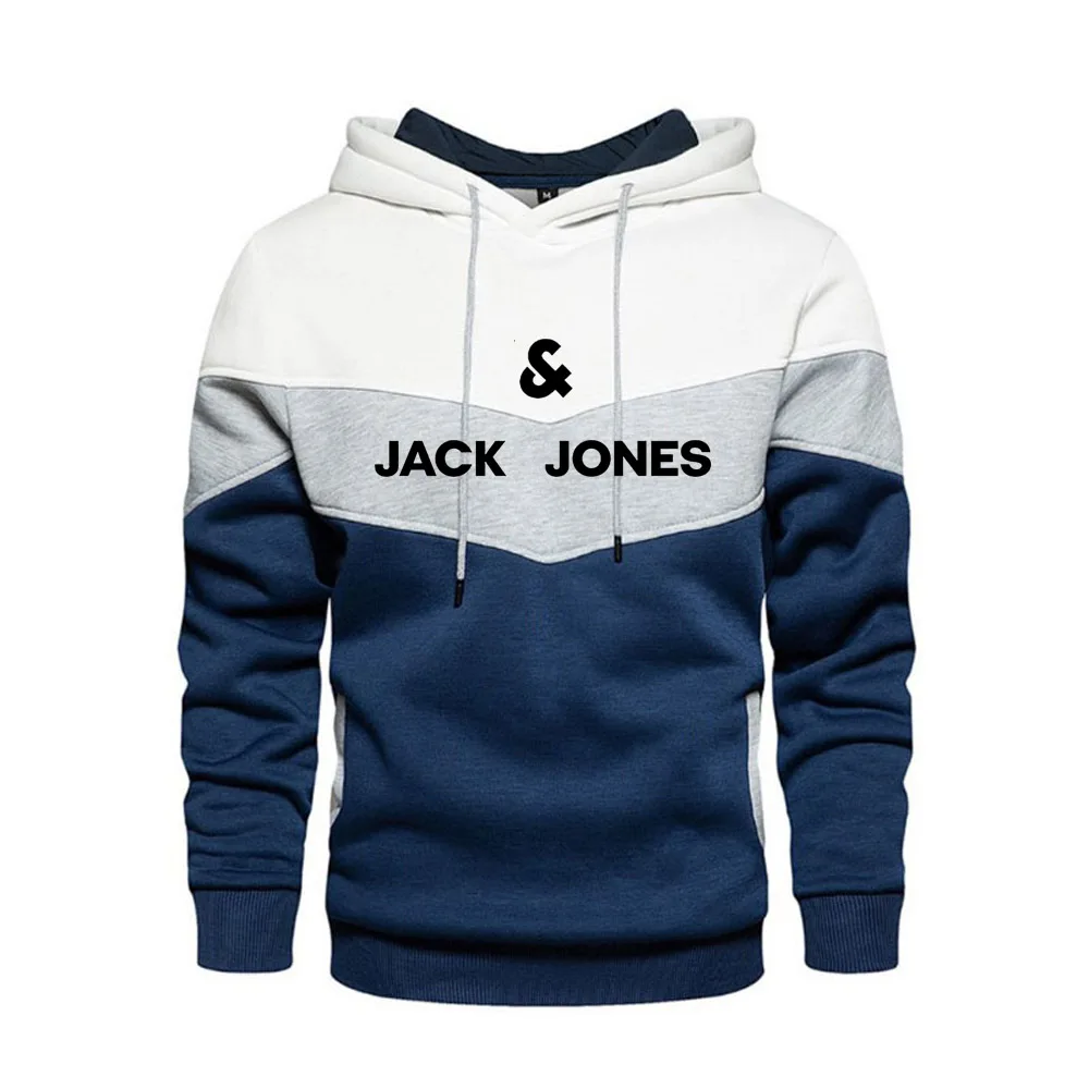 Jack and Jones trendy Men's Hoodie with Street Casual Sports Style Long Sleeve Pocket Fleece Sweatshirt for Autumn and Winter