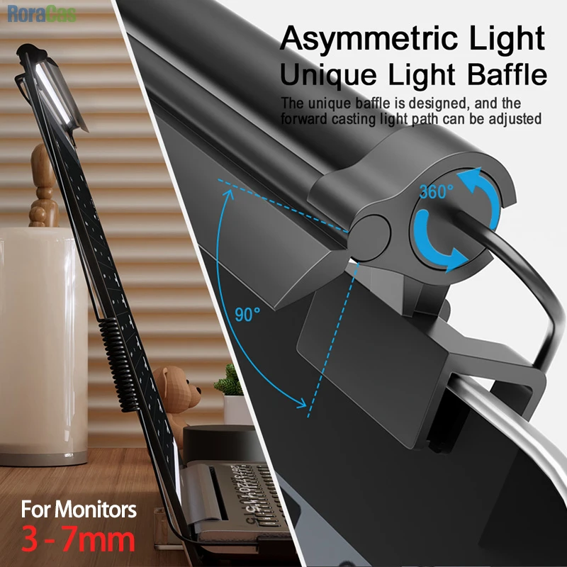 Eye-Care Laptop Monitor Light 5 Colors Aluminium LED Desk Lamp 30cm Portable Light Bar Dimmable USB Screen Work Table Lamp