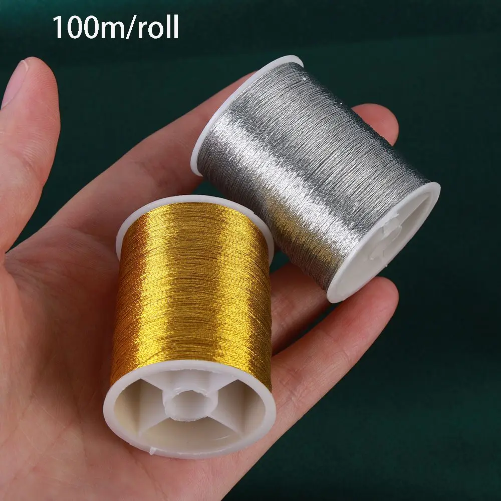 100 metres New Handmade Crafts Cross Stitch Sewing Machine Embroidery Thread gold wire