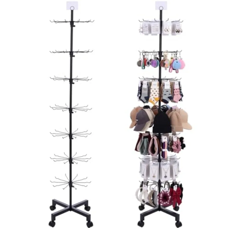 Pcs Rotating Retail Display Stand Display Rack for Earring Keychains Jewelry Vendor Events and Stores Movable Adjustable Shop S