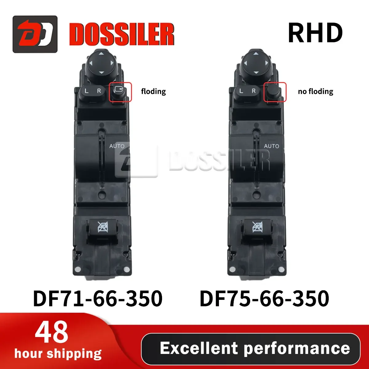 DF75-66-350 DF71-66-350 Dossiler Driver Front Power Window Switch For Mazda 2 Hatchback 2011 2012 2013  2014 DF75-66-350