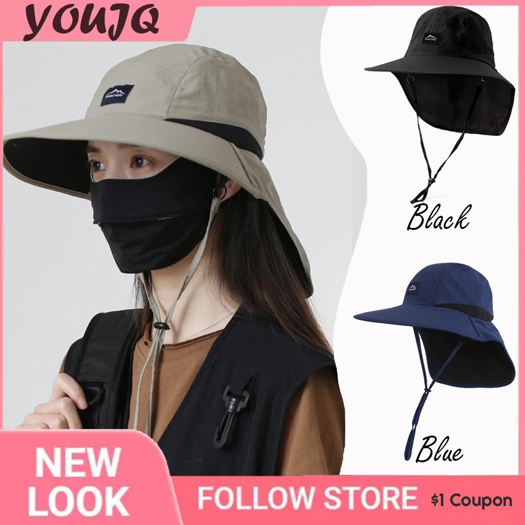 

Plus Large Brim UPF50+ Quick Dry Neck Sun Protection Sun Hats for Men Women Summer Outdoor Fishing Hiking Breathable Hat Bonnet