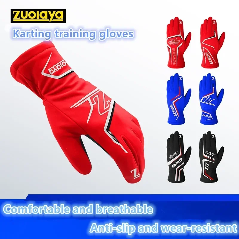 

New Auto Car Racing Gloves Breathable Moto Karting Racing Gloves Silicone Non-slip Men Women Child Go Kart Race Glove Motorcycle