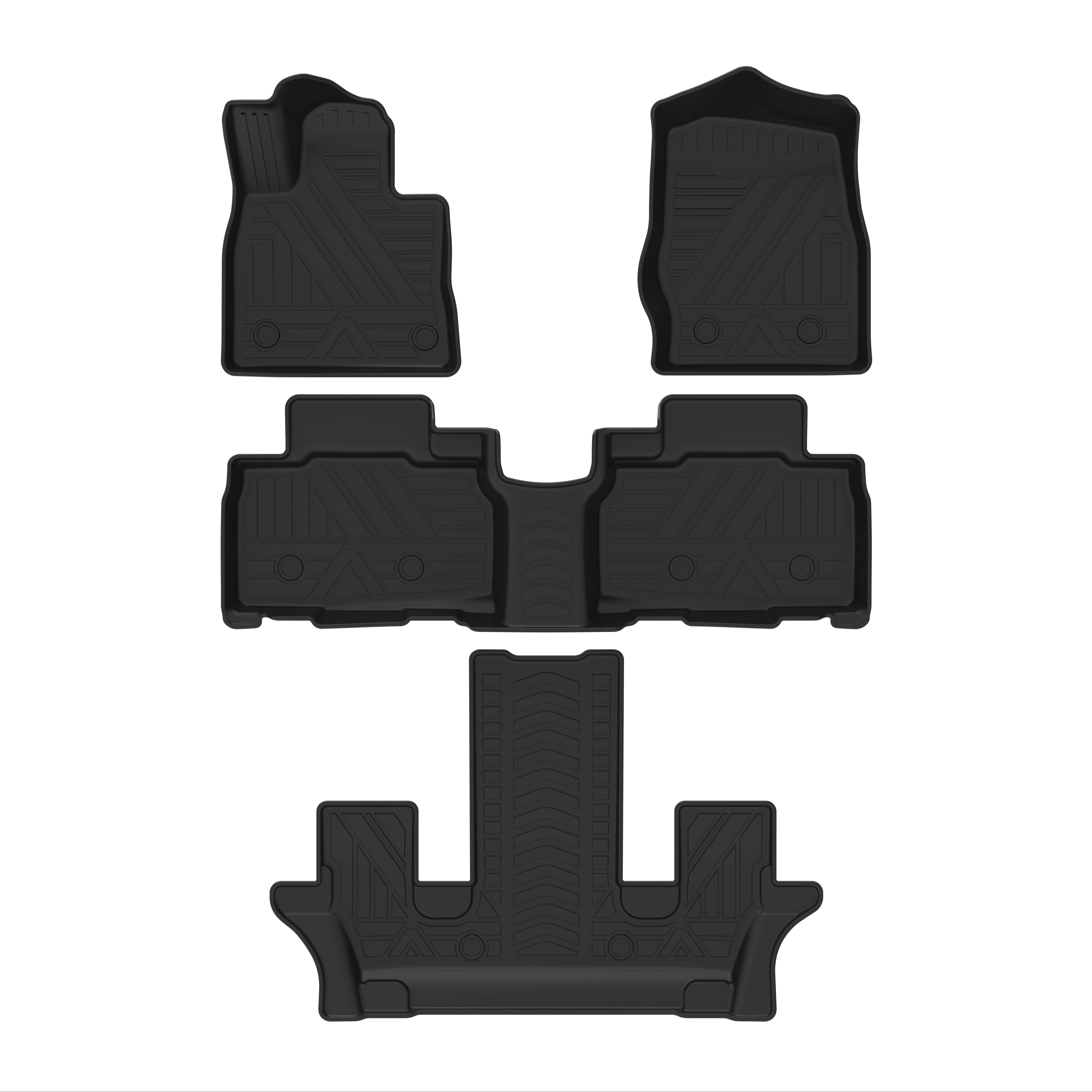 

Autobo For 2022-2025 Explorer Full-Size 6-Seater TPE All-Weather Car Floor Mats Full Set 100% Waterproof Easy Clean