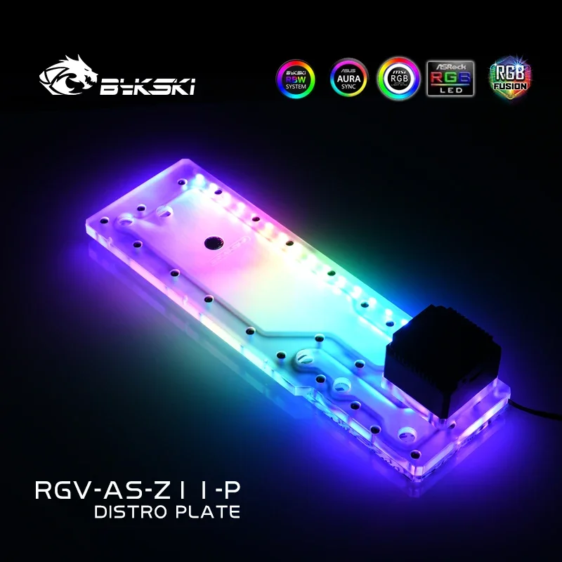 BYKSKI Acrylic Tank Use for  ASUS ROG Z11 Computer Case / 3PIN 5V D-RGB / Combo DDC Pump Cool Water Channel Solution