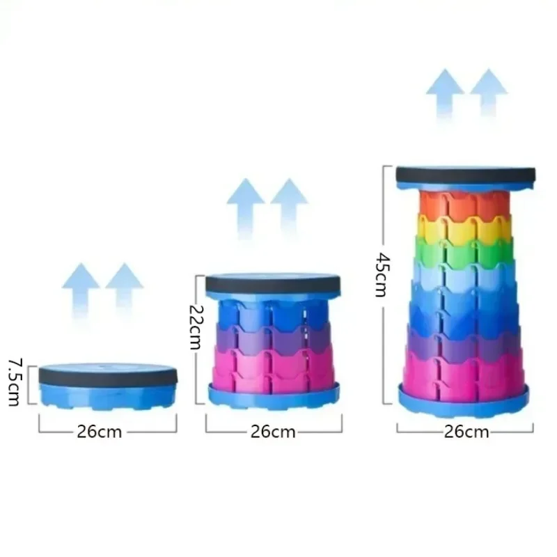2024 najnowszy plastikowy przenośny stołek tęczowe stołki składane krzesło rozkładany stołek lekkie stołki meble oszczędzające miejsce w domu