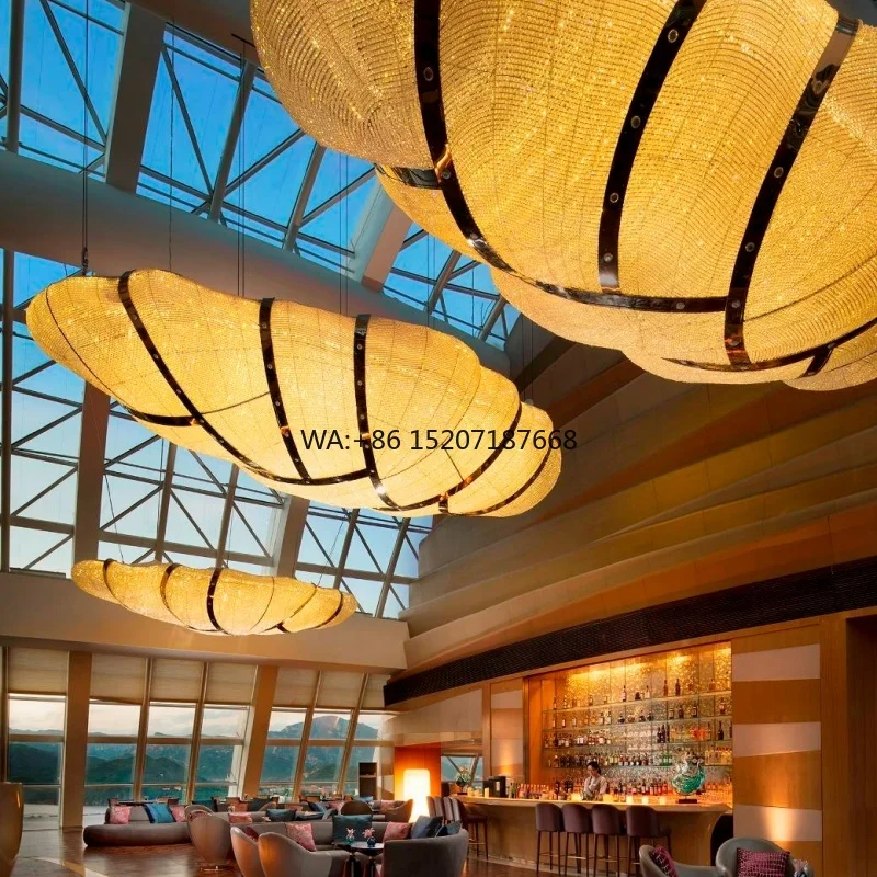 Modern Rustic K9 Crystal Chandelier Luxury Gold LED Lighting Remote Control AC Power Source for Bedroom Dining Room Oval Shape