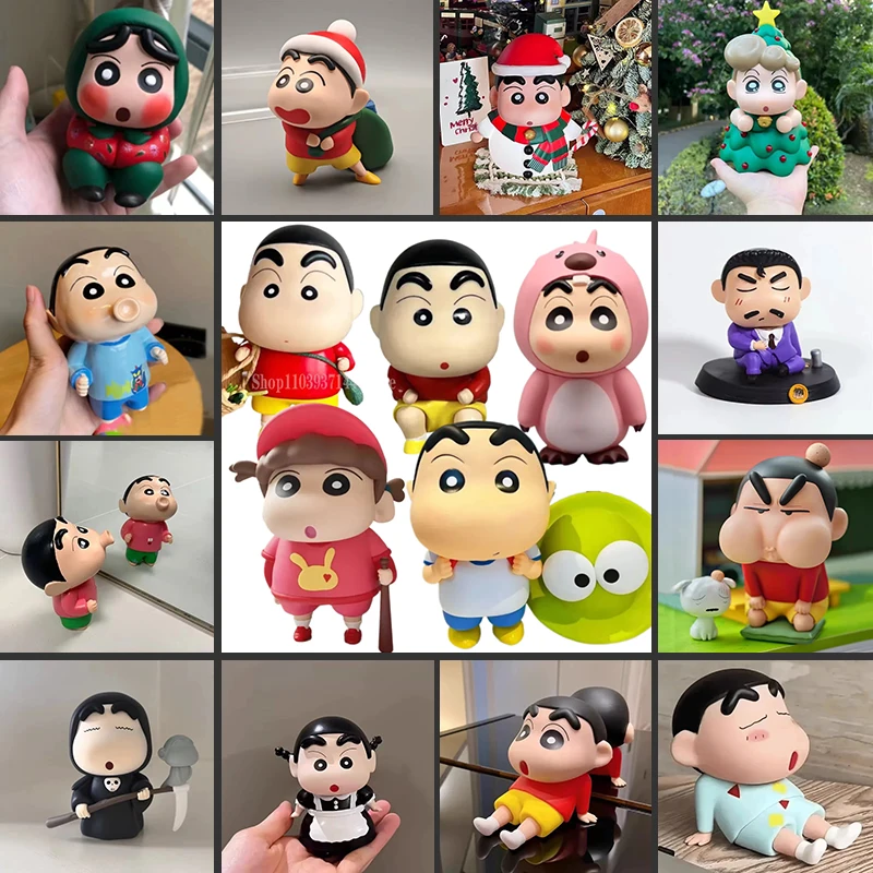 

Anime Crayon Shin-chan Figures Nohara Shinnosuke Action Figures Q Version PVC Model Statue Desktop Decoration Toys Doll Gifts