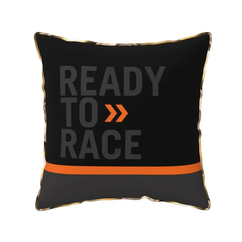 Custom Ready To Race Print Velvet Throw Pillow Cover 18x18 Inches Soft Cozy Pillow Case for Sofa Couch Bed Car Office Decor