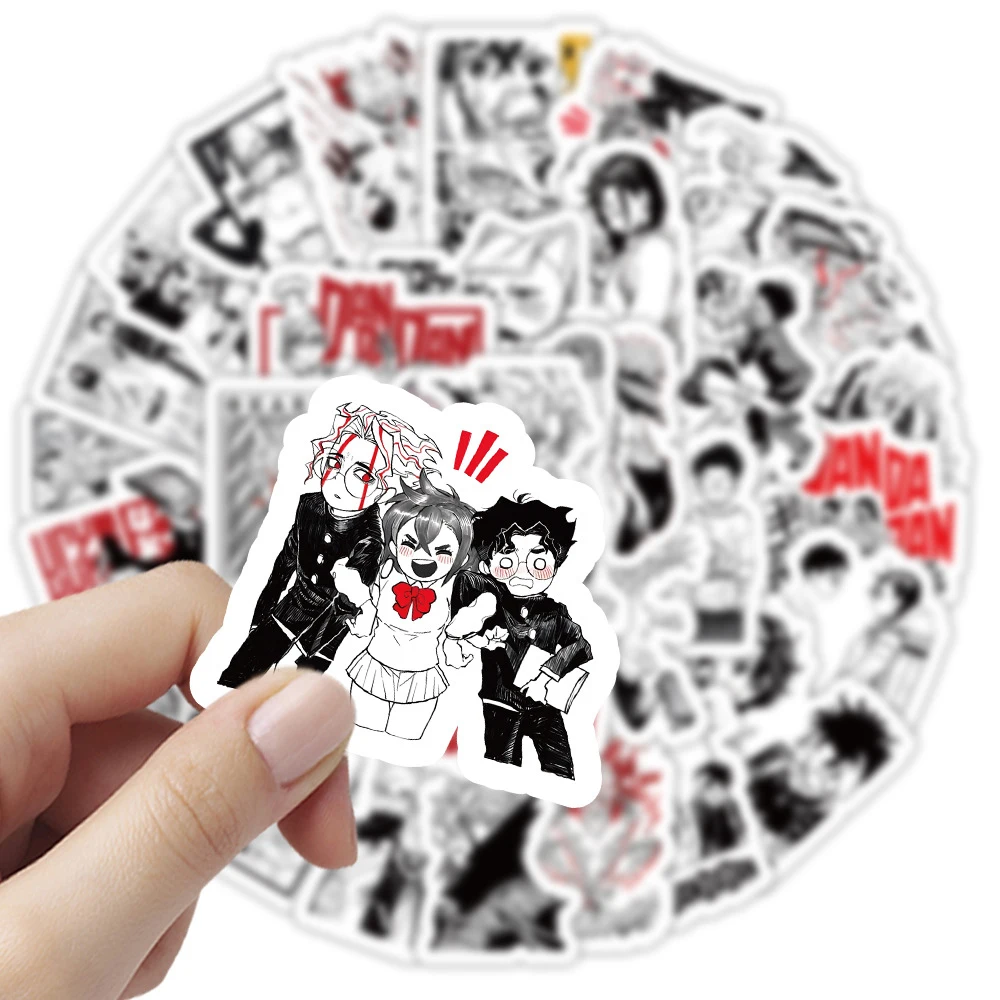 10/30/50pcs Momo Ayase Anime DANDADAN Stickers Black White Cartoon Okarun Decals for Notebook Laptop Phone Cool Sticker Kid Toys