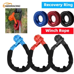 Heavy Duty 41000lb Offroad Tow Shackle Strap winda holownicza lina miękka szekla aluminium odzyskiwanie pierścień dla ciężarówka SUV Jeep