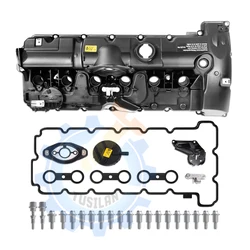 11127552281 Valve Cover With Gasket, Bolts And Cover For BMW N52 E70 E82 E90 E91 Z4 X3 X5 128i 328i 528i E60 E65 E66 E82