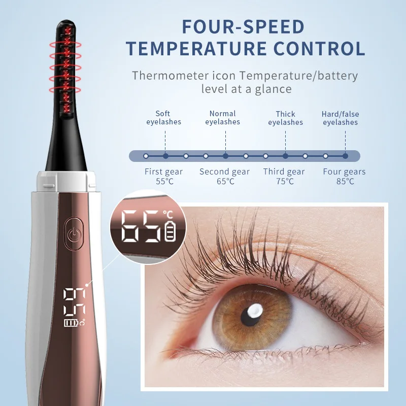Heating Eyelash Curler, Intelligent Temperature Control, Digital Brush Head, Electric Eyelash Curling And Curling Device