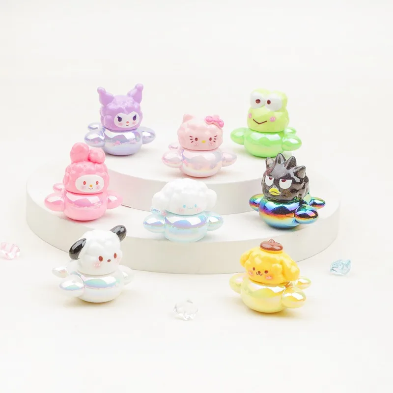 

8pcs Hello Kitty Decoration Cute Cartoon Electroplating Aircraft Accessories Keychain Travel Women Supplies Student Wholesale