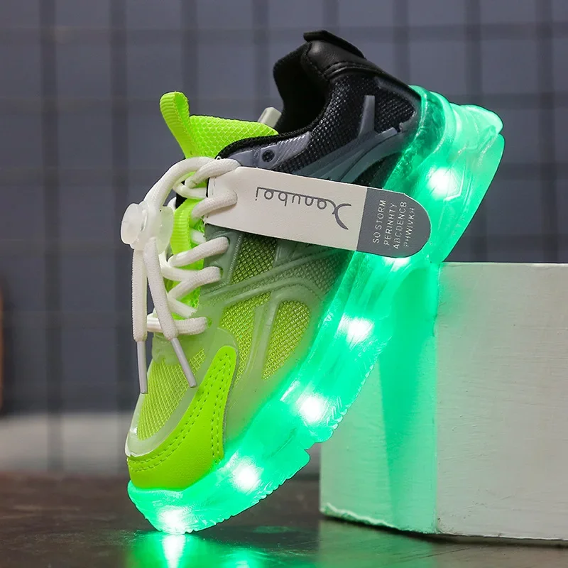 USB-Aufladung Kinder Turnschuhe leuchten lässige Laufschuhe Jungen Mädchen Walking Sportschuhe LED blinkende atmungsaktive leuchtende Schuhe