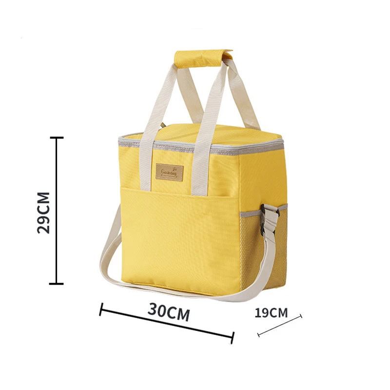 Large Capacity Food Insulation Lunch Bag Camping Picnic Oxford Thermal Box with Crossbody Strap Ice Storage Shoulder Bags